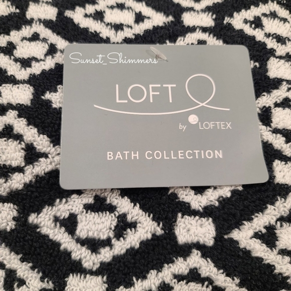 8pc Loft 2 Bath 2 Hand 4 Washcloth Black & White Diamond Tile Towel Set New - Picture 4 of 11